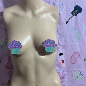 Cupcake Shaped Glittery Pasties